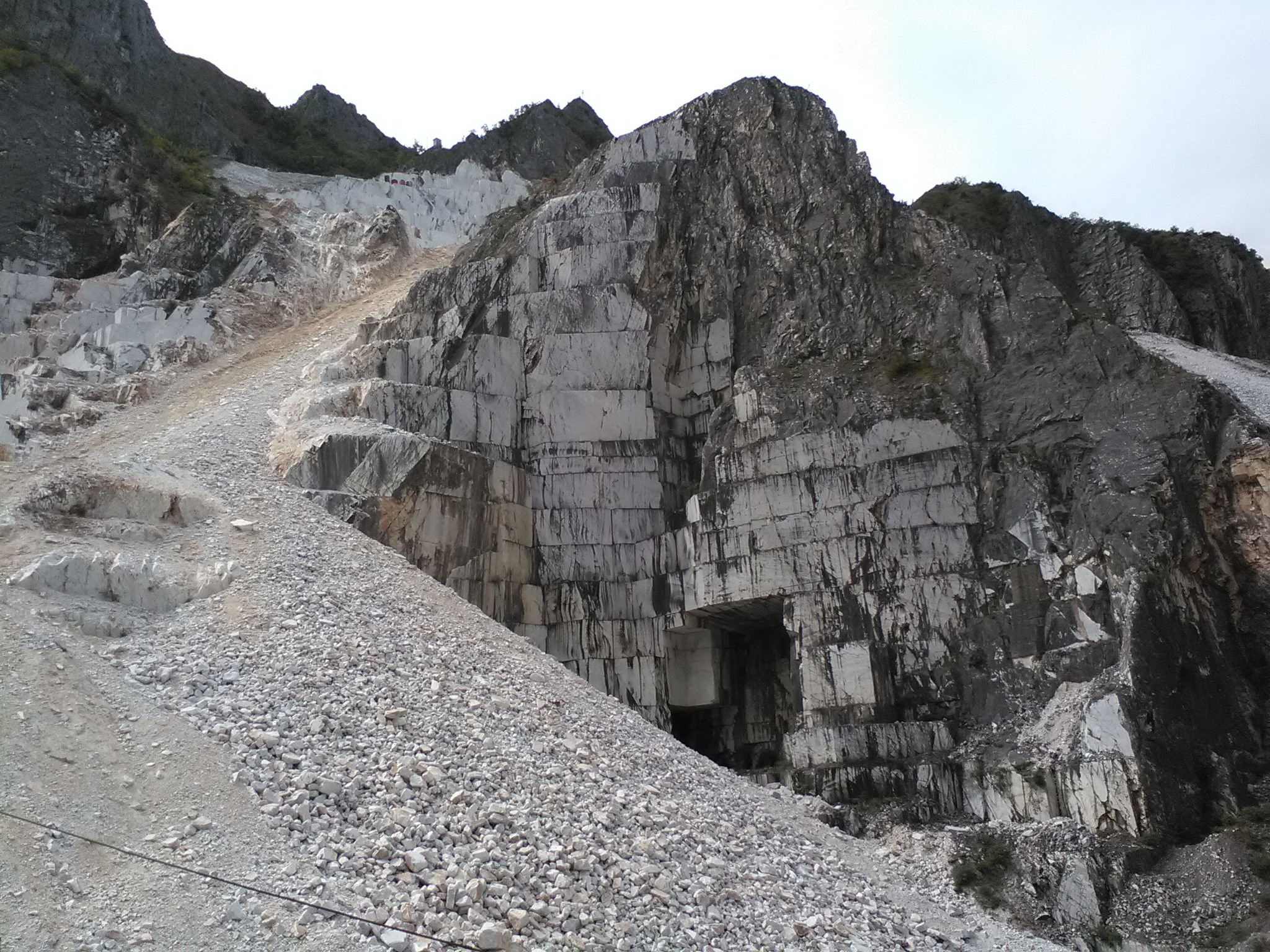 Yoko Kubrick at a Carrara marble quarry in Tuscany