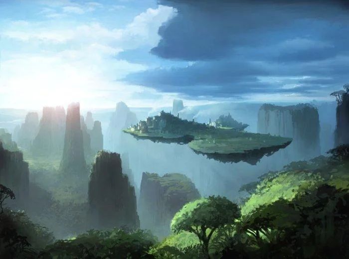 A floating island.