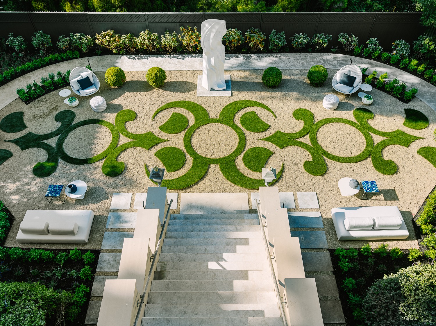 The formal parterre at Le Petit Trianon with Lethe anchoring the central garden axis