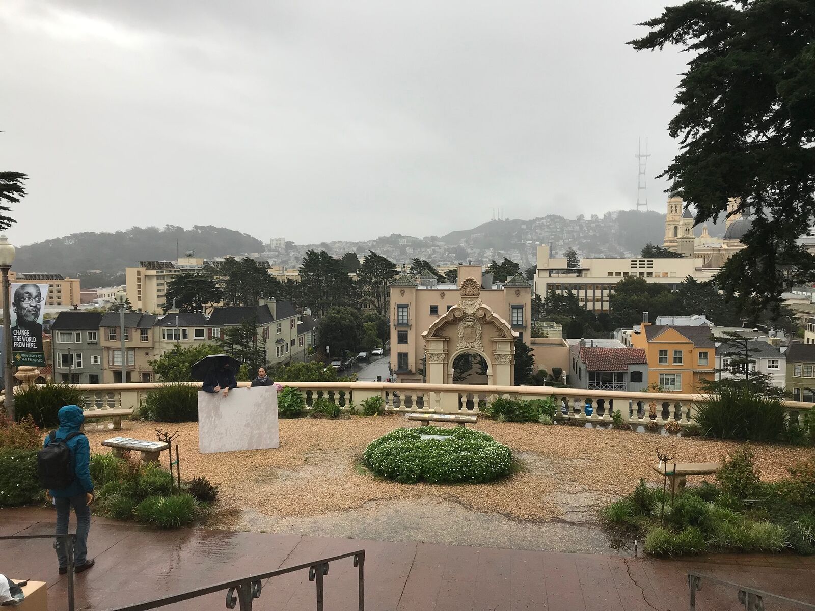 The terrace site at the University of San Francisco before sculpture installation